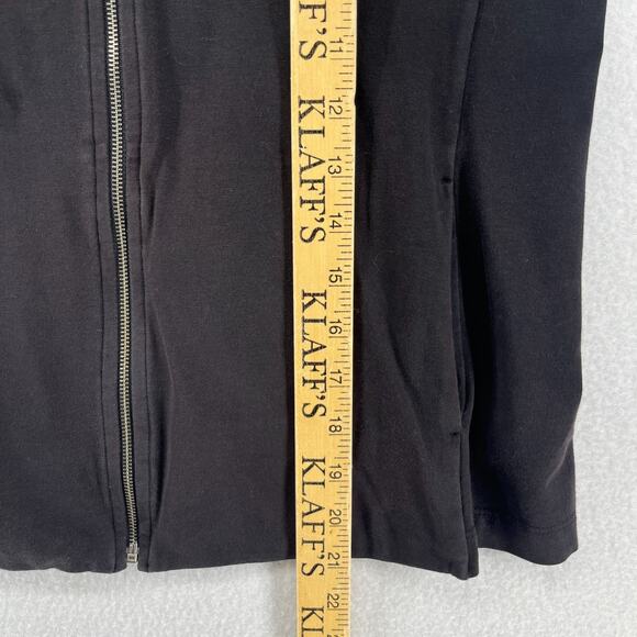 EILEEN FISHER Jacket PP Organic Cotton Stretch Jersey Track Full Zip Black USA - Picture 11 of 12
